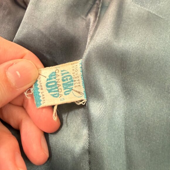 Vintage Green Tweed Coat Plaid Long Coat Wool  Unique Artsy S - Picture 6 of 11